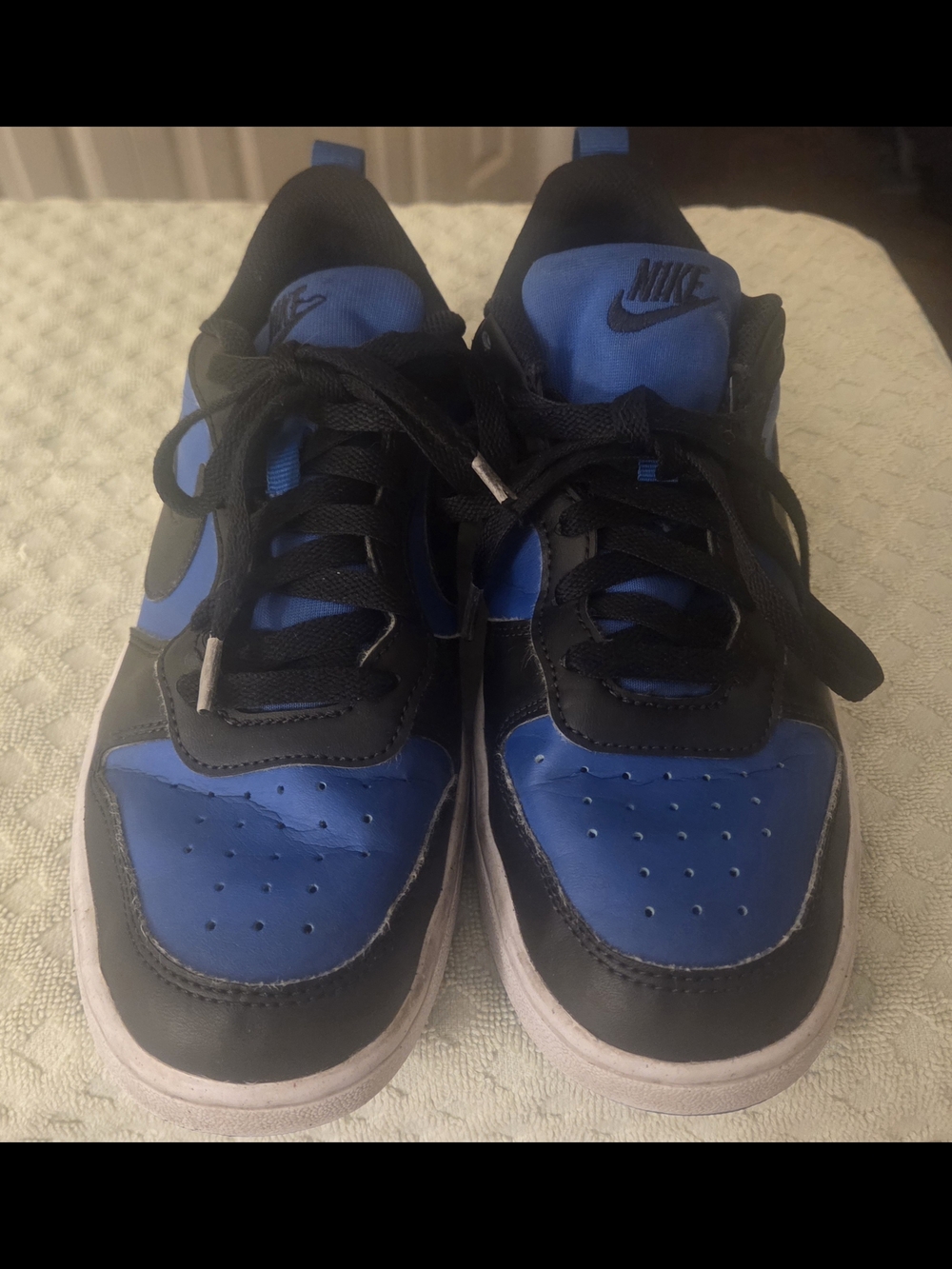 Nike Black and Blue Low-Top Sneaker Pair